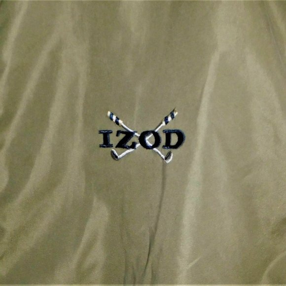 Izod Men's Large Golf Vest Green Latte Full Zip Jacket Izod Golf Logo Spell-out - Picture 6 of 7